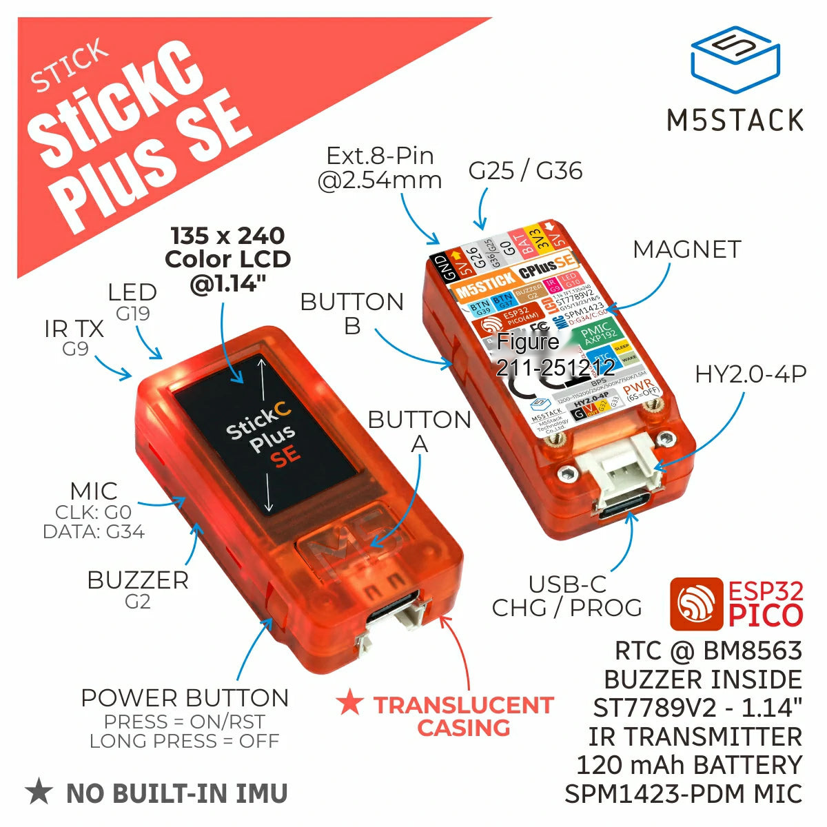 M5Stack M5StickC PLUS SE ESP32 - M5Stickc ulasan dan harga