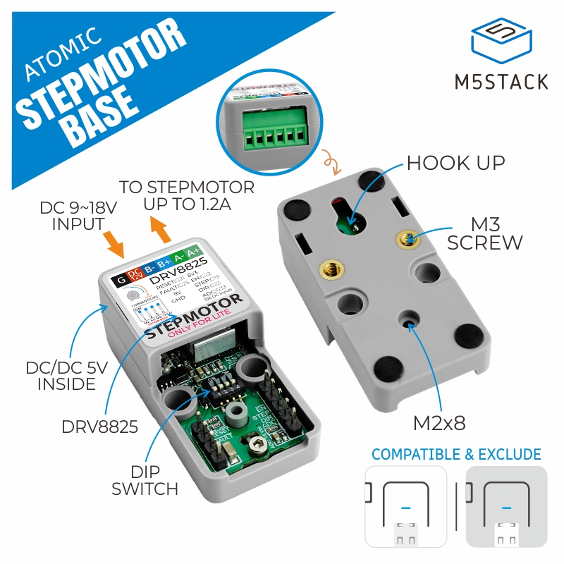 M5Stack Official ATOMIC Stepmo - M5Stack ulasan dan harga
