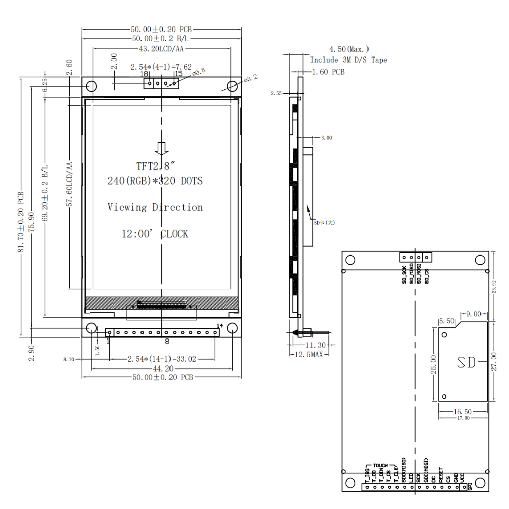2.8 Inch TFT LCD Display Modul - Devkitc ulasan dan harga